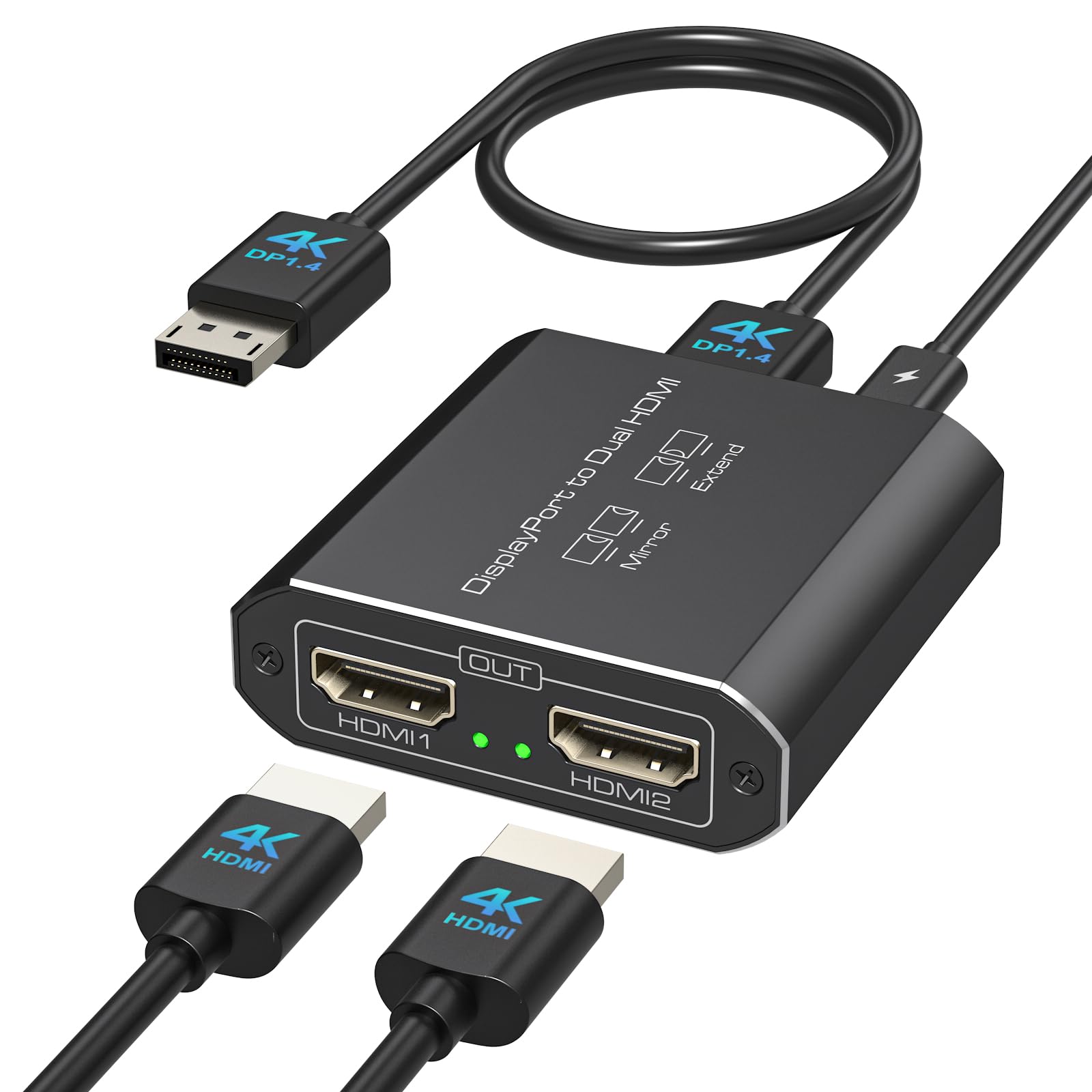 Amazon.co.jp: JCYMELE 4K@60HzディスプレイポートからデュアルHDMI