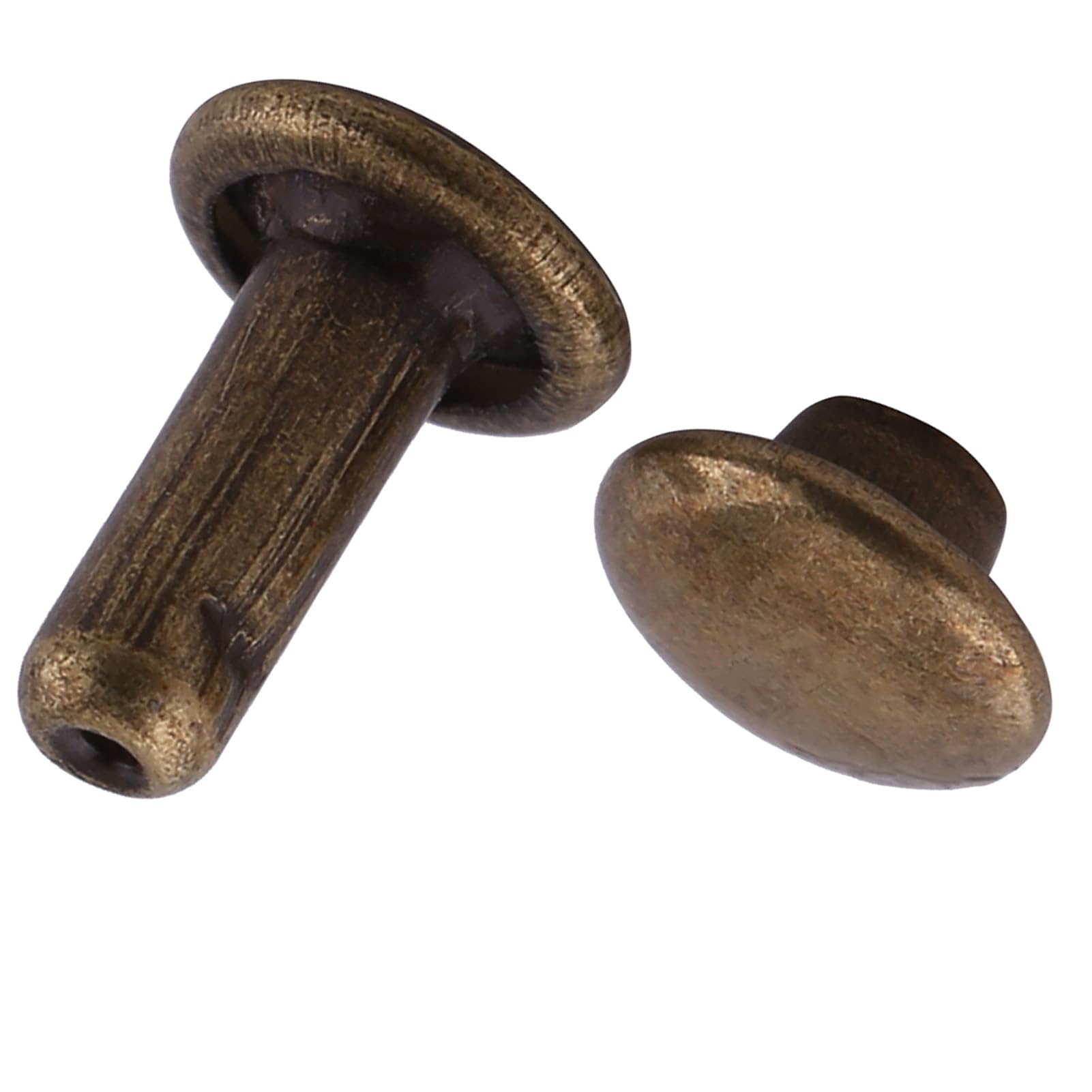 100 Piezas de Remaches de Doble Tapa, Remaches de Cuero, Tachuelas Metálicas Tubulares para Manualidades en Cuero, Reparación y Reemplazo de Ropa, Bolsos, Cinturones, 6x8 Mm