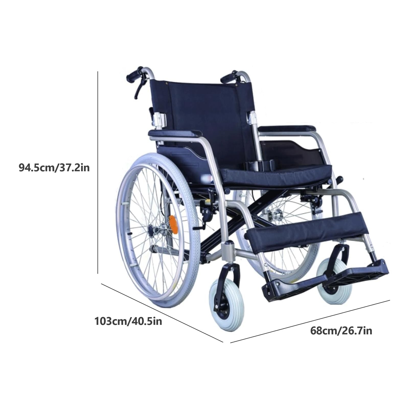 Wózek inwalidzki Rolstoelen Opvouwbare transportrolstoelen met handrem Verstelbare voetsteun Rolstoel Handmatige rolstoelen Transportstoel wygodne