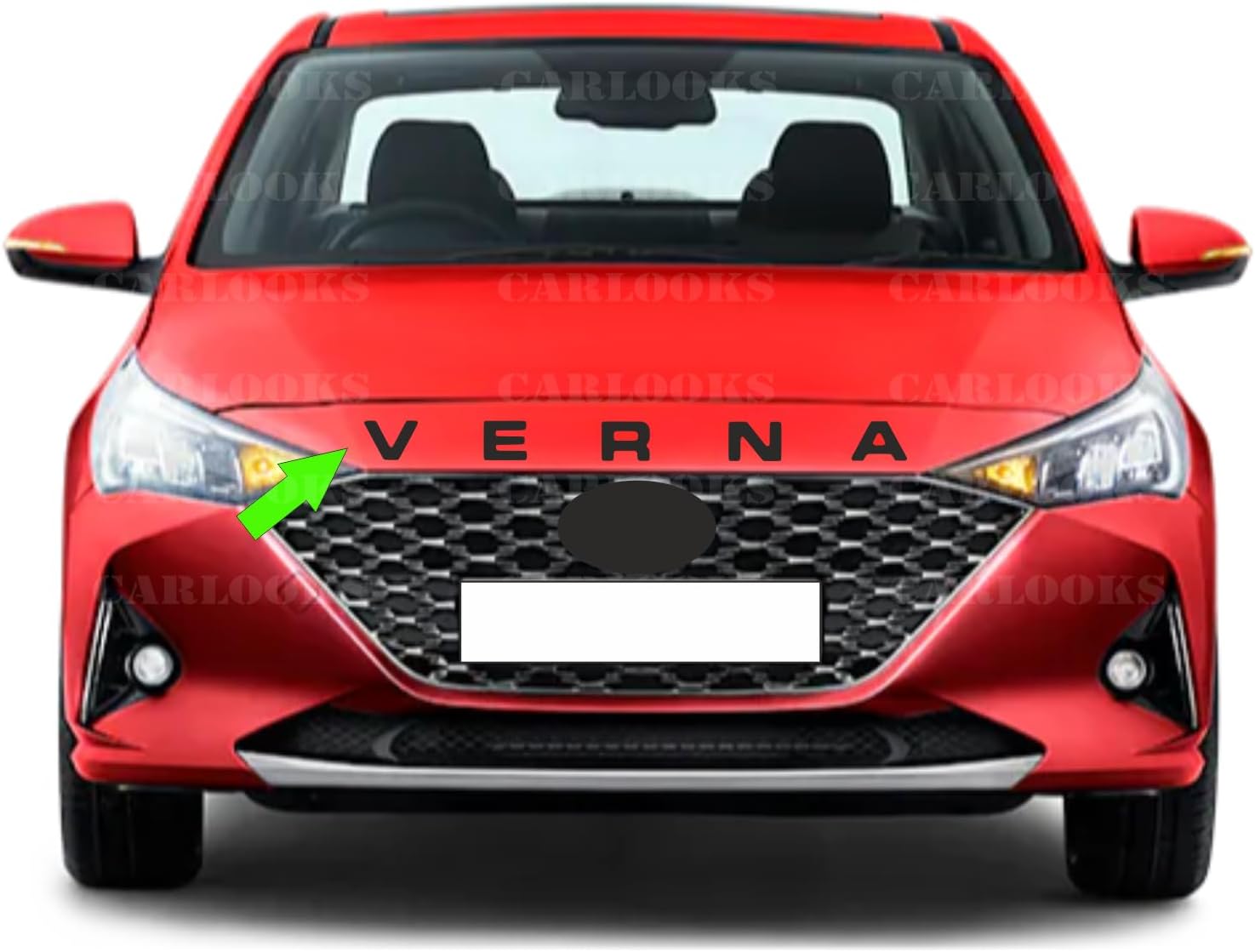 Carlooks Verna 3D Letters 3D Diesel Emblem 3D Logo Name Alphabets for Car Bonnet, Dickey and Doors -for All Cars – One Set_ Black