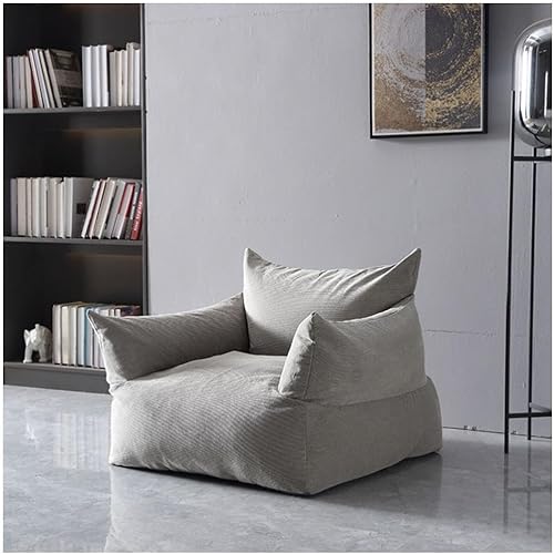 PEKJI Puf interior sofá puf con relleno dormitorio suave y esponjoso silla perezosa sala de estar ocio sala de estar sillón tatami Gris
