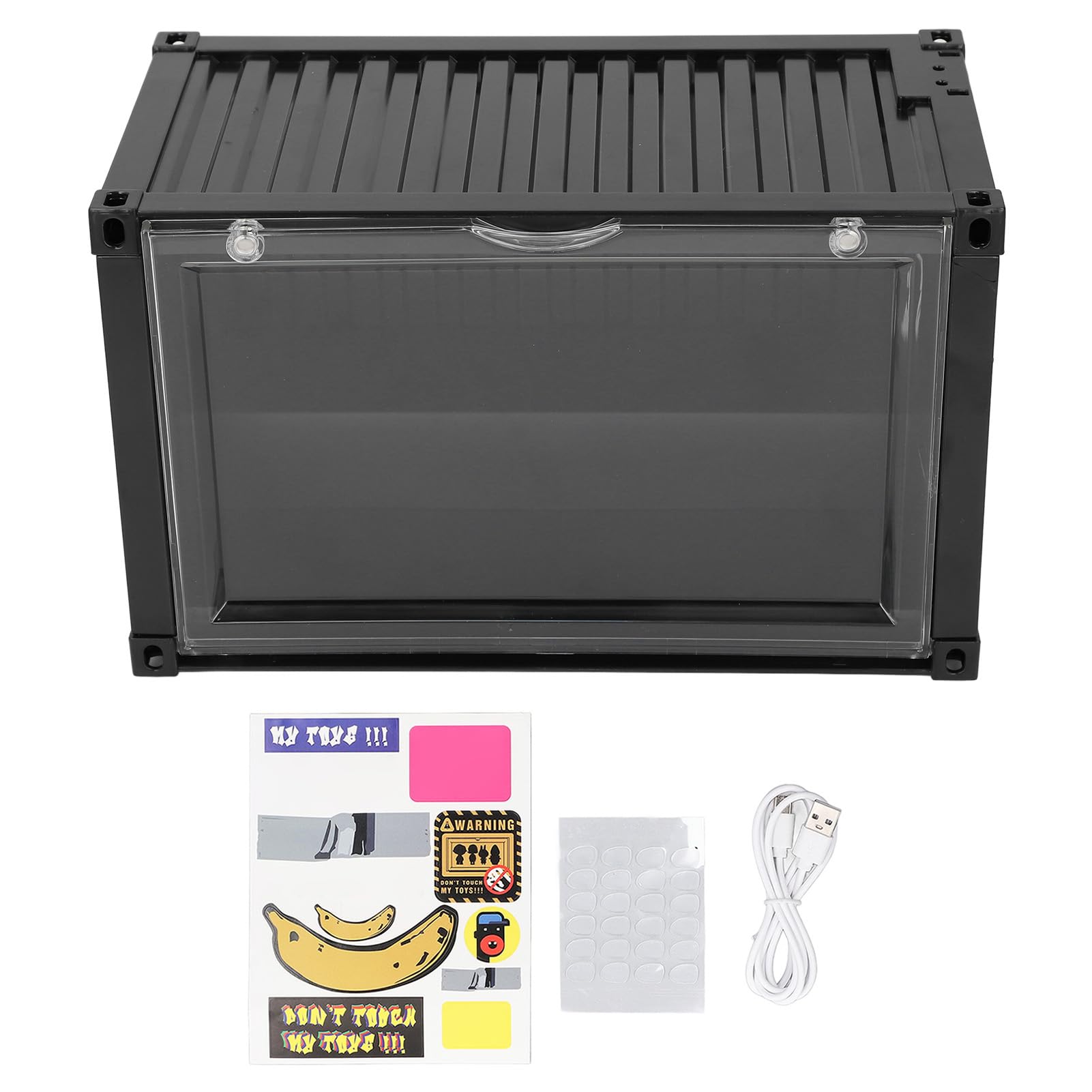 Vitrine lumineuse LED pour figurines miniatures - Anti-poussière - Noir