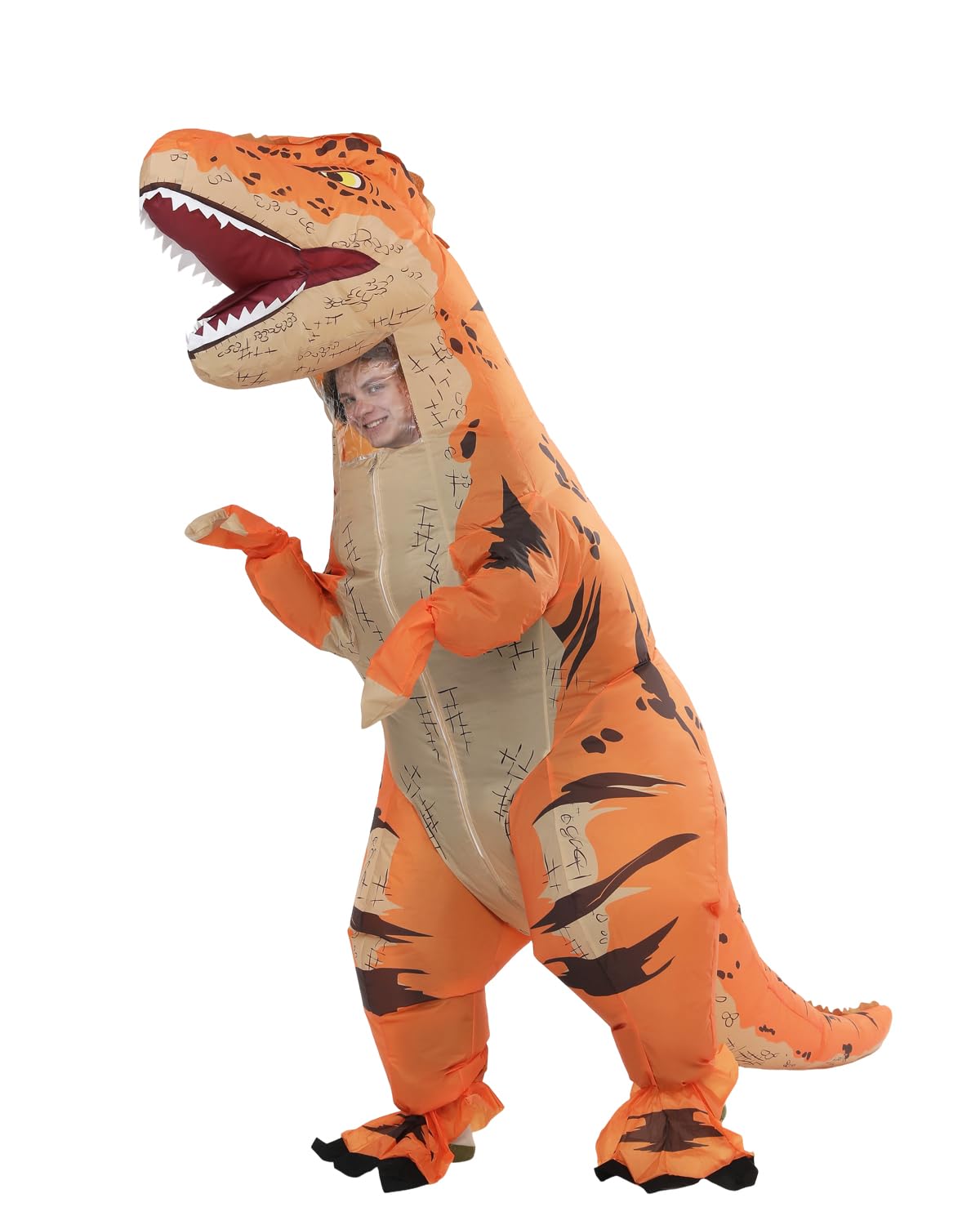 Disfraz de dinosaurio inflable para adultos, disfraz de dinosaurio de aire para hombre y mujer, divertido disfraz de carnaval para Halloween, Navidad, carnaval