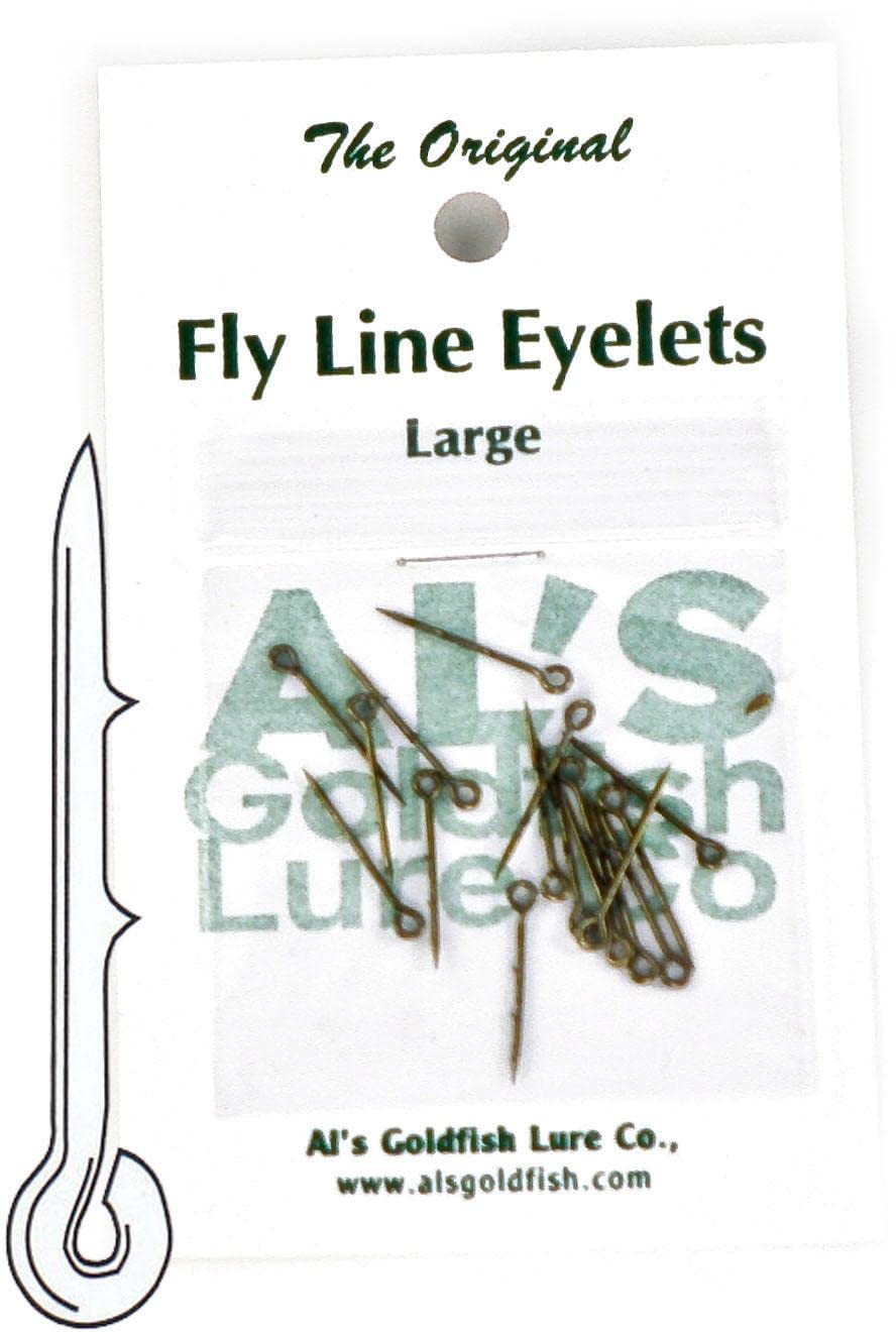 15 PCS Fly Line Eyelet, Leader Knot Eliminator. Reusable Eyelet by AL's Goldfish Lure Company (Large - Line Weights 6, 7, 8, 9)