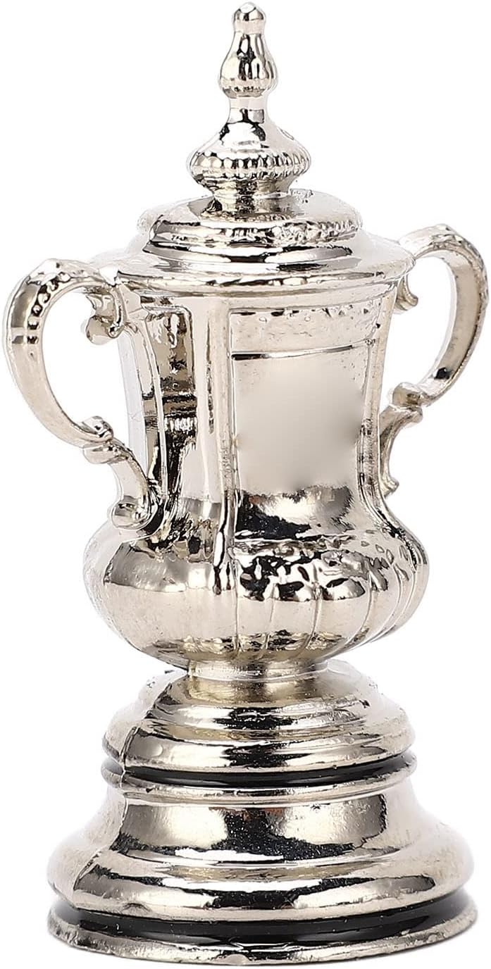 RiToEasysports 1.8in Football Trophy Cup Model, Mini Soccer Game Model High Simulation Metal League Ornaments Decor