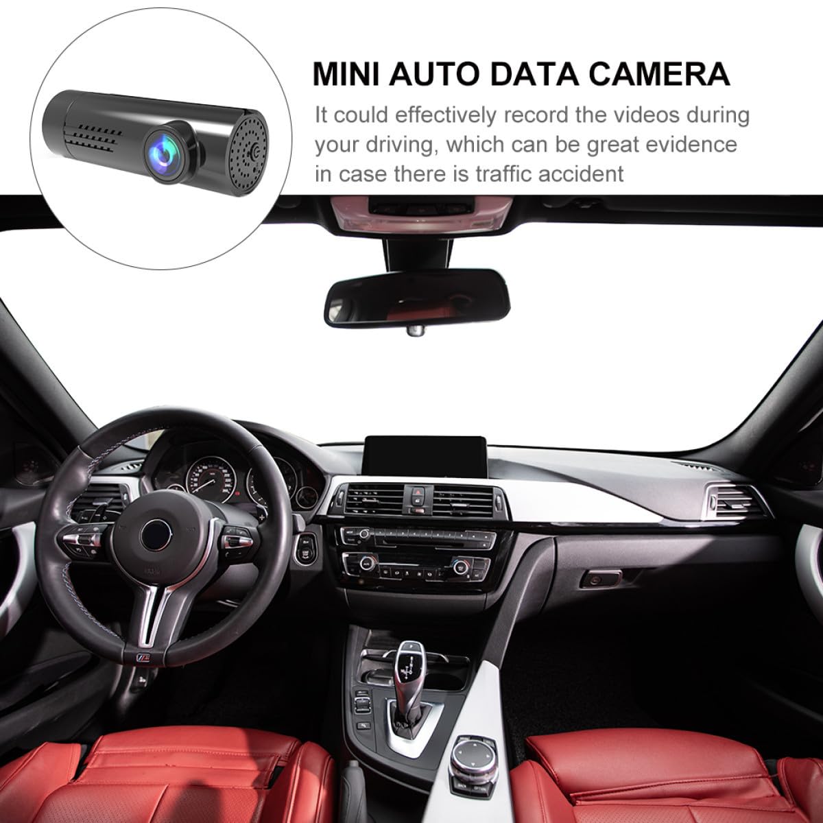 SEWACC Cámara Dvr para Coche Mini Inalámbrica 1080p Monitor de Aparcamiento y Lente de Vidrio 6 Capas para Grabación de Conducción Segura