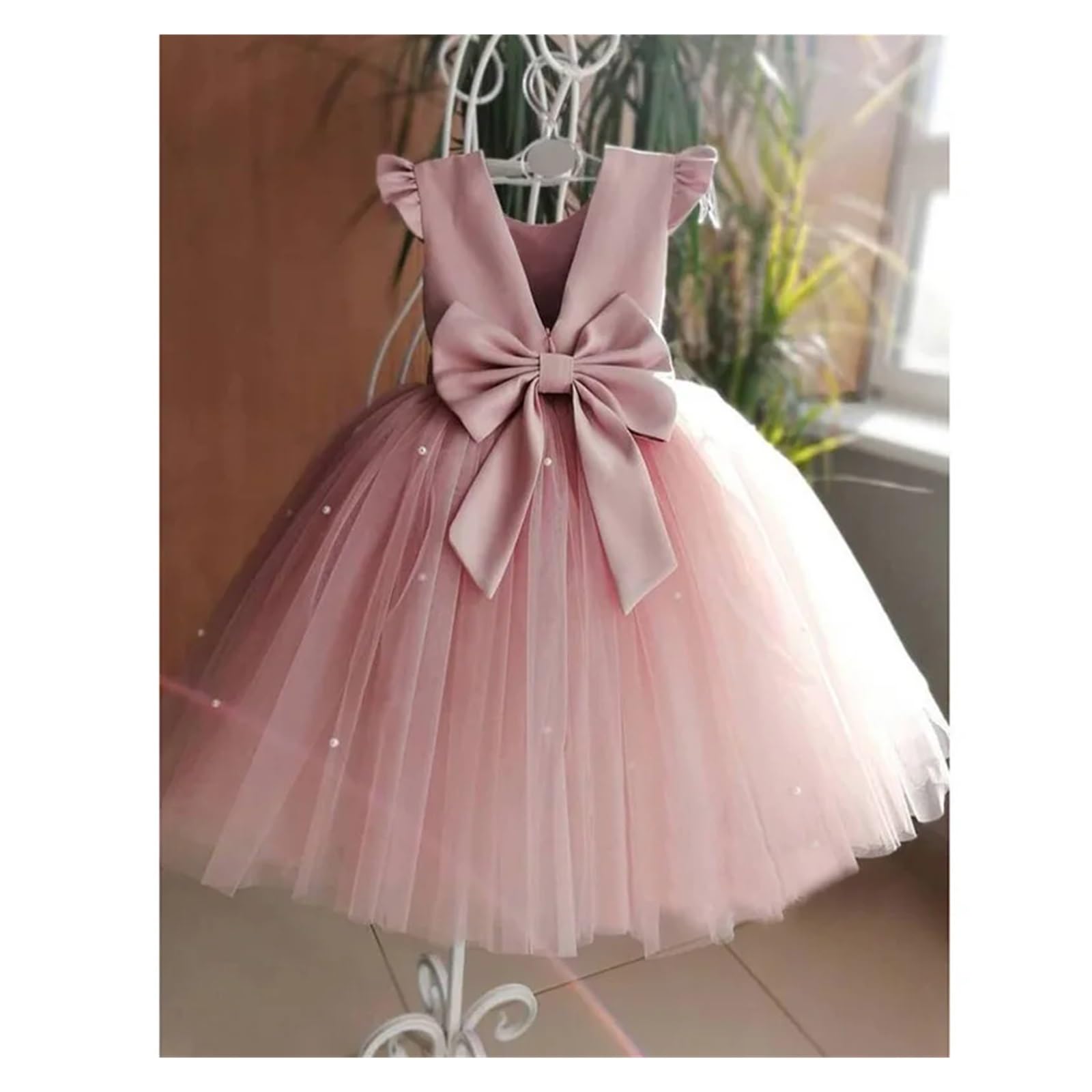 Vestido De Fiesta para NiñA Vestidos Infantiles for niñas, Ropa de Princesa de Hadas, Ropa de Baile, Disfraces de Cosplay de Encaje for Fiestas de Escenario(Pink,110)