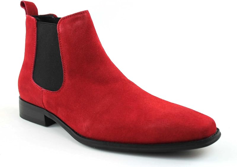 Men's Chelsea Boots Genuine Leather Suede Dress Almond Toe