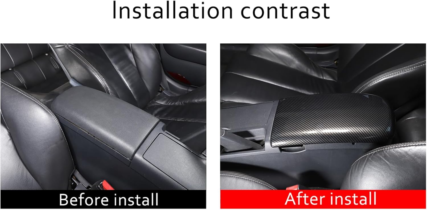 Sekhyna Car Center Armrest Box Cover Trim,Central Control Armrest Panel Trim Accessories Compatible with Mitsubishi Eclipse 2006-2011 ABS 1PCS Seat Armrest Protector Cover (ABS Carbon)