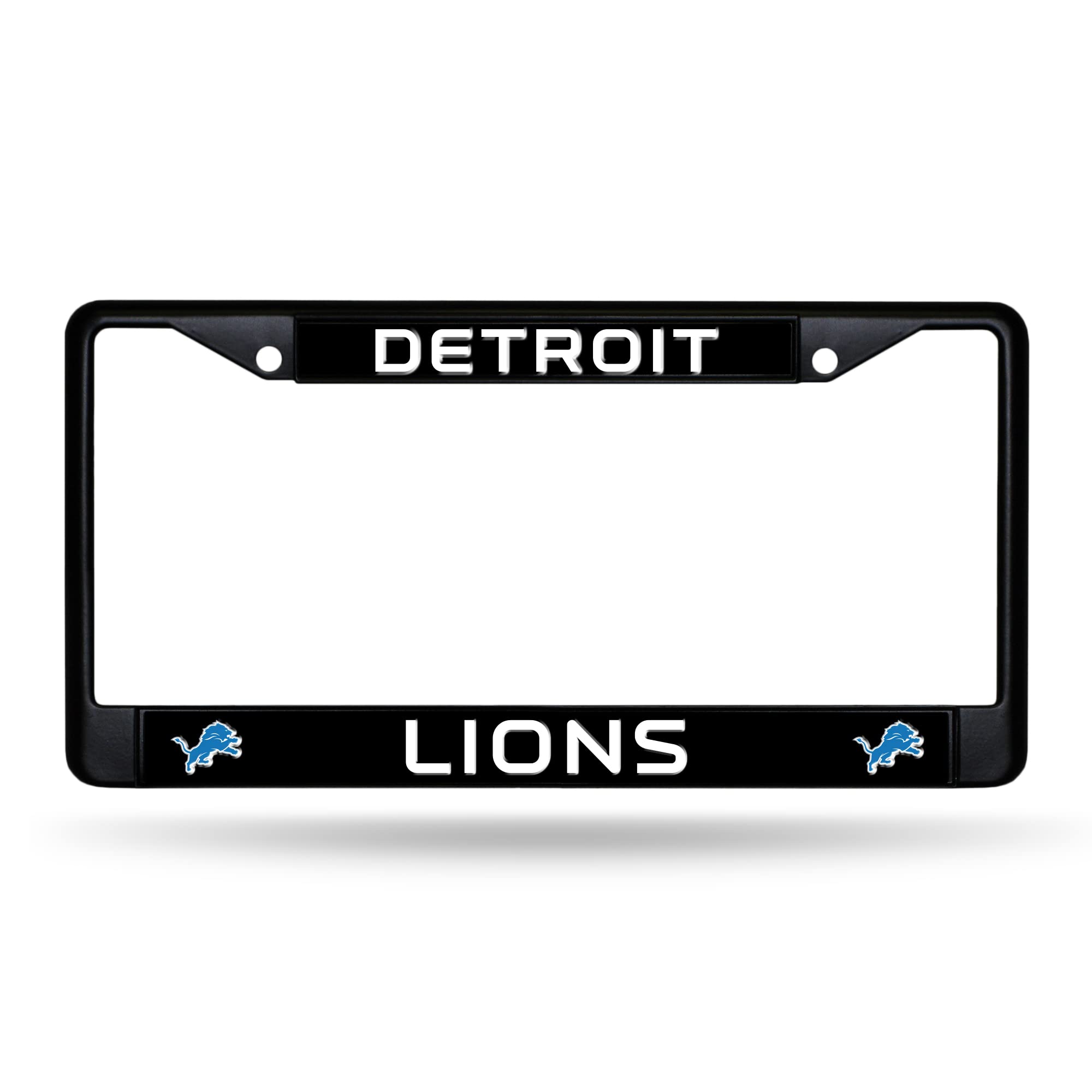 Rico Industries NFL Football Primary Black Chrome Frame with Plastic Inserts 12" x 6" Car/Truck Auto Accessory