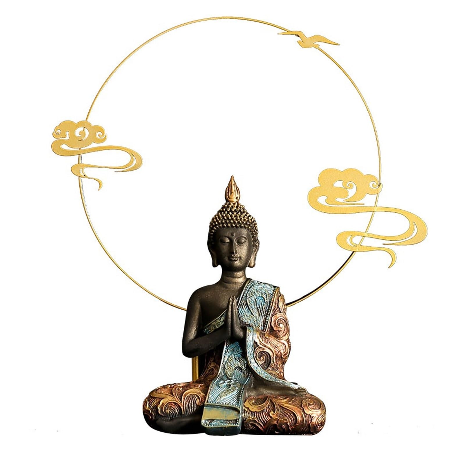 Statua Buddy dom salon dekoracja buddy statuetka indyjskie religijne Feng Shui figurki dekoracyjne rzemiosło