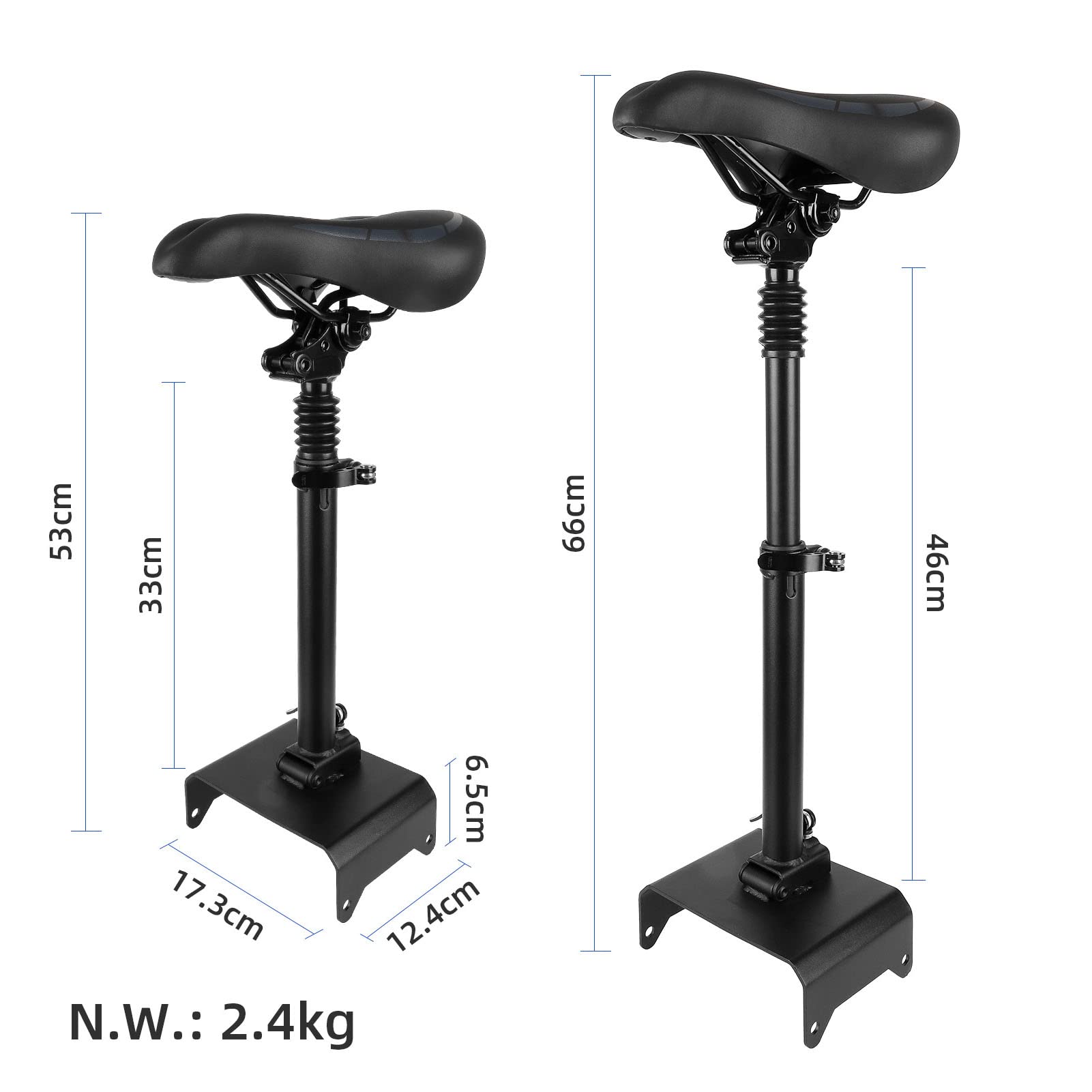 Topyond Electric Scooter Seat Saddle, Compatible with Segway Ninebot F20 F25 F30 F40 Electric Scooter Adjustable Seat Saddle, Folding Seat Scooter Accessories