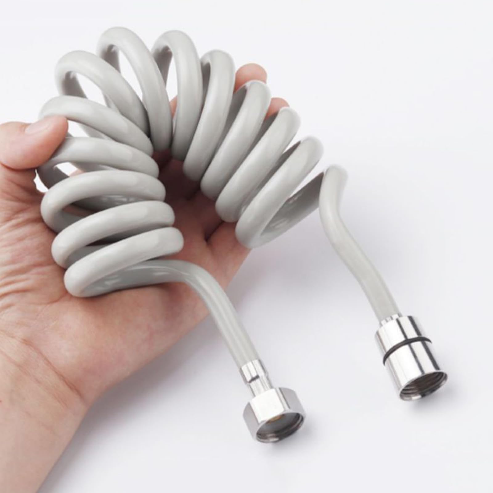 Manguera de ducha flexible de 2 m, manguera retráctil G1/2 para bidé, fácil de instalar, versátil para baño y ducha, diseño gris para máxima comodidad.