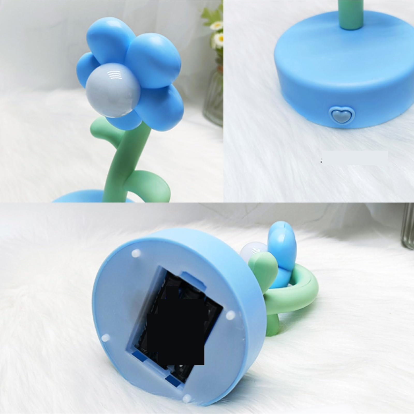 Lampada da Lettura per Camera 1 Lampada Da Tavolo A Forma Di Fiore A LED, Luce Notturna, Decorazione For La Casa Lampada da Scrivania(Blue)