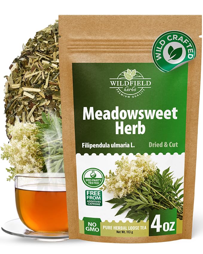 Image of 4 oz. Meadowsweet Herbal Tea (Filipendula Ulmaria) - 113g Dried Meadowsweet Herb Tea Reina De Los Prados