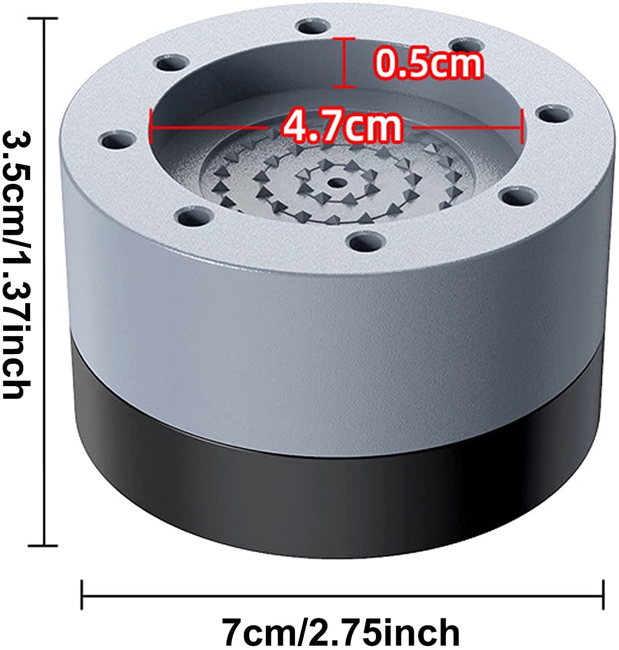 ROXPID – 4 Pattini Antivibrazione In Gomma Per Lavatrice E Asciugatrice, Antiscivolo, Universali, Diametro Max 4,3 Cm