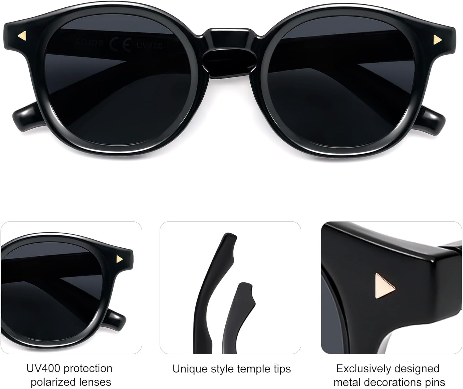 SOJOS Retro Polarized Round Sunglasses Womens Mens Vintage Panto Sun Glasses 70s 80s 90s Circle Shades SJ2378 - Image 4