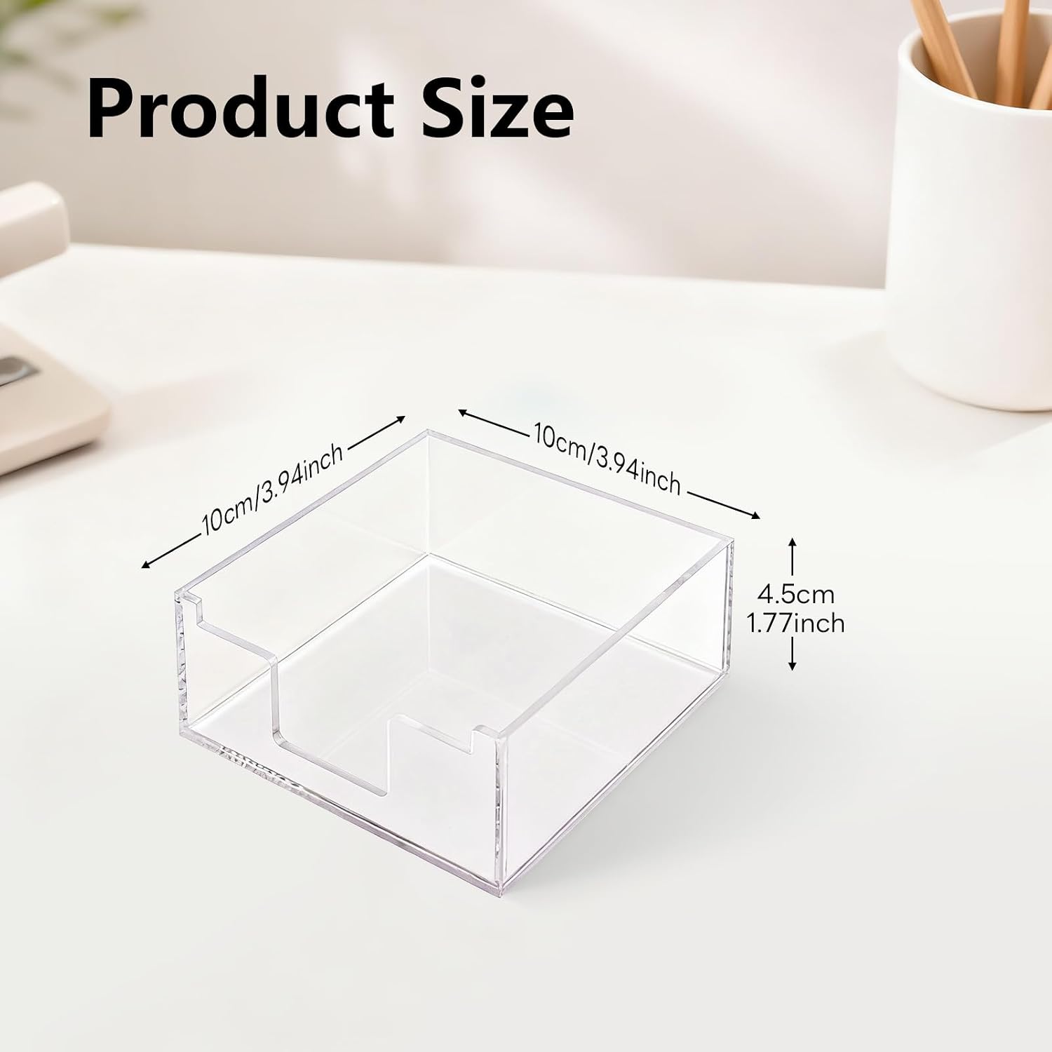Acrylic Sticky Note Holder for 3 x 3 Notes, Crystal Clear image 2