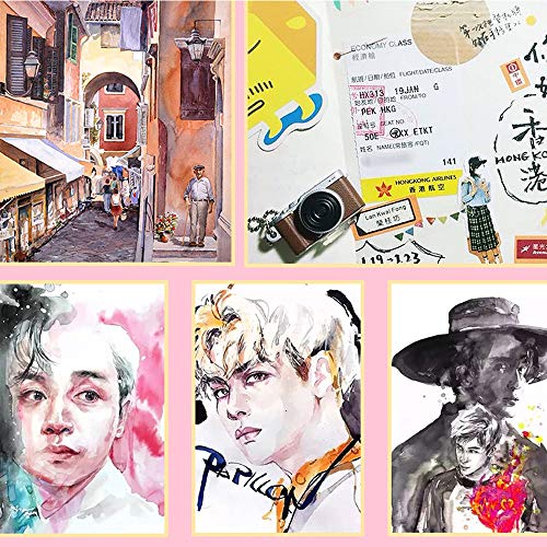 Entweg Conjunto de Aquarelas Sólidas, 48 Cores - com Pincel de Água, Lápis, Esponja, Papel