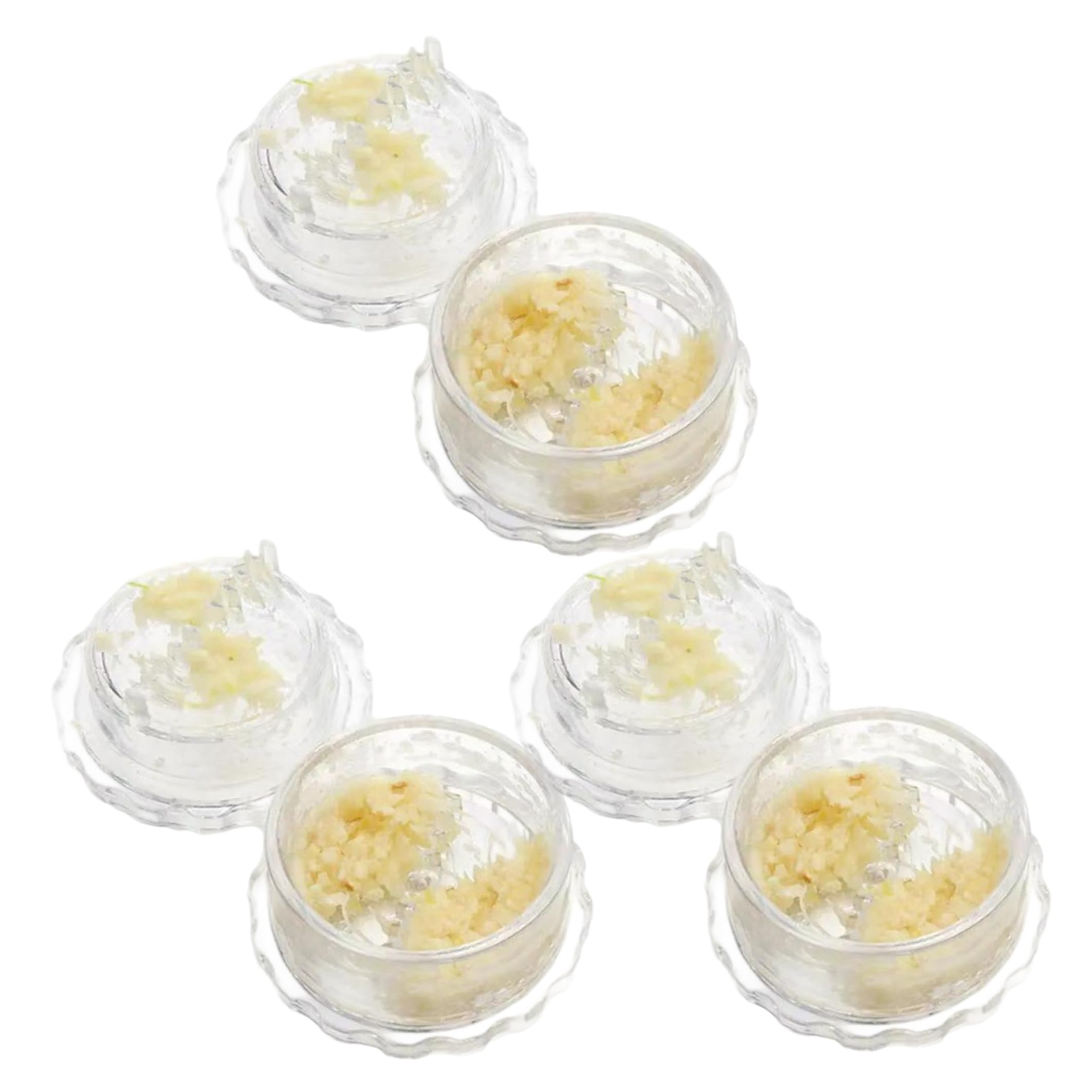 Nukinp 3 PCS Garlic Mincer Tool, Effortless Press Garlic Chopper, Transparent Plastic Manual Twist for Onion, Ginger, Herbs