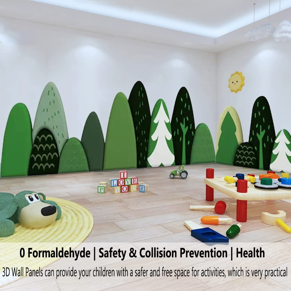 3D Anti-Collision Wall Stickers 11-częściowy zestaw antykolizyjnych naklejek ściennych 3D dla dzieci pokój dziecięcy tatami nocna PU samoprzylepna płyta ścienna Mata ścienna, Trwała | łatwa do czyszcz