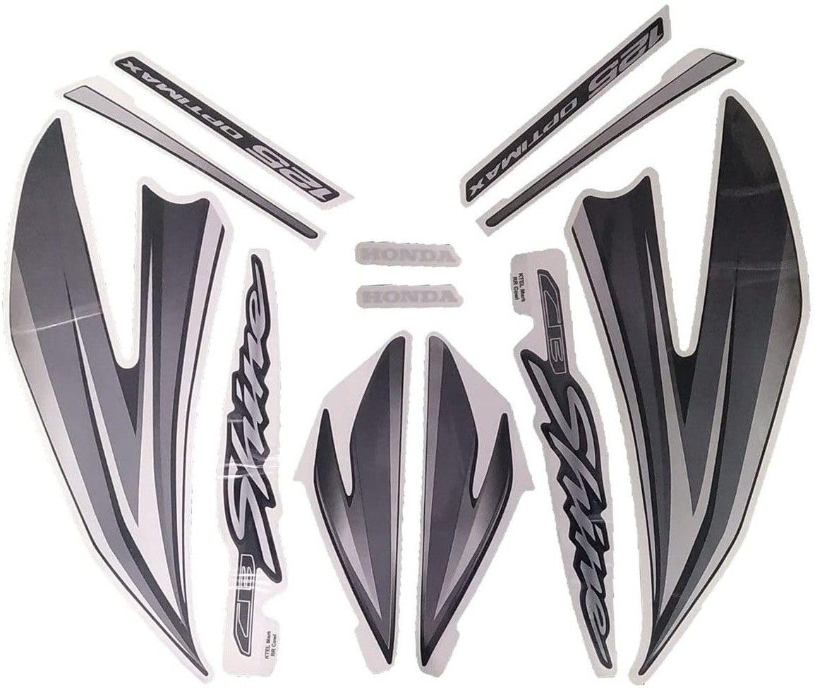 Sticker & Decal for Car & Bike (Multicolor) Compatible with CB Shine Black 125 optimax kit-image-37