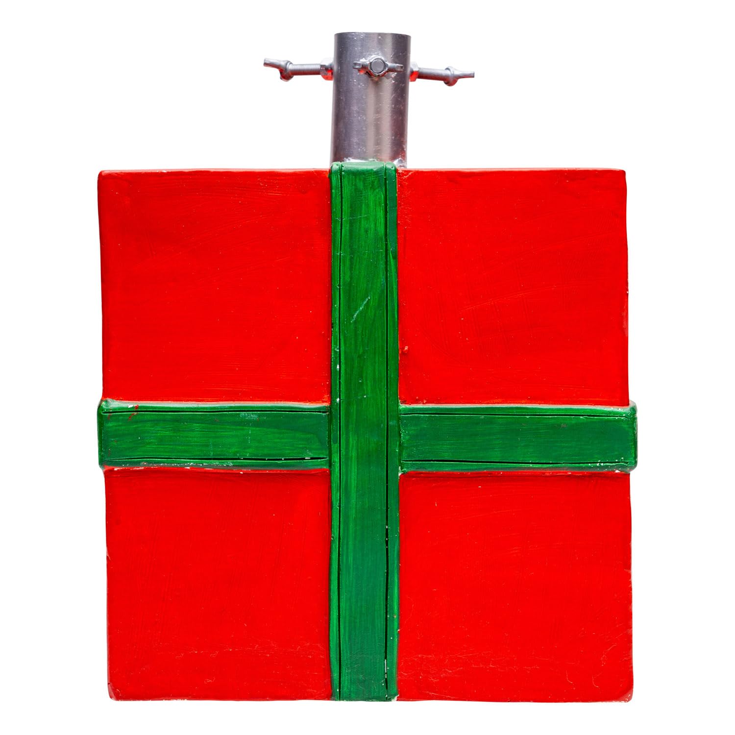 Nataland Base Pacco Regalo per Albero di Natale Dipinta A Mano, Supporto Decorativo Robusto e Stabile Alto 27 Cm con Aggancio Universale per Alberi Fino A 210 cm