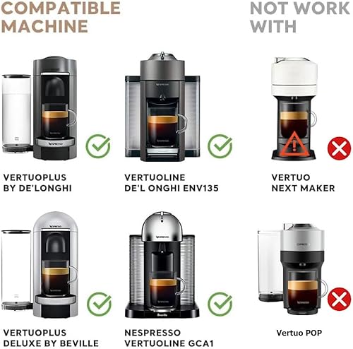 Miniatura 2 de Adaptador de cápsulas de café reutilizables de acero inoxidable compatible con nespresoVertuo ENV135 GCA1 DIY, DIY tu sabor de café, 2.4 onzas,