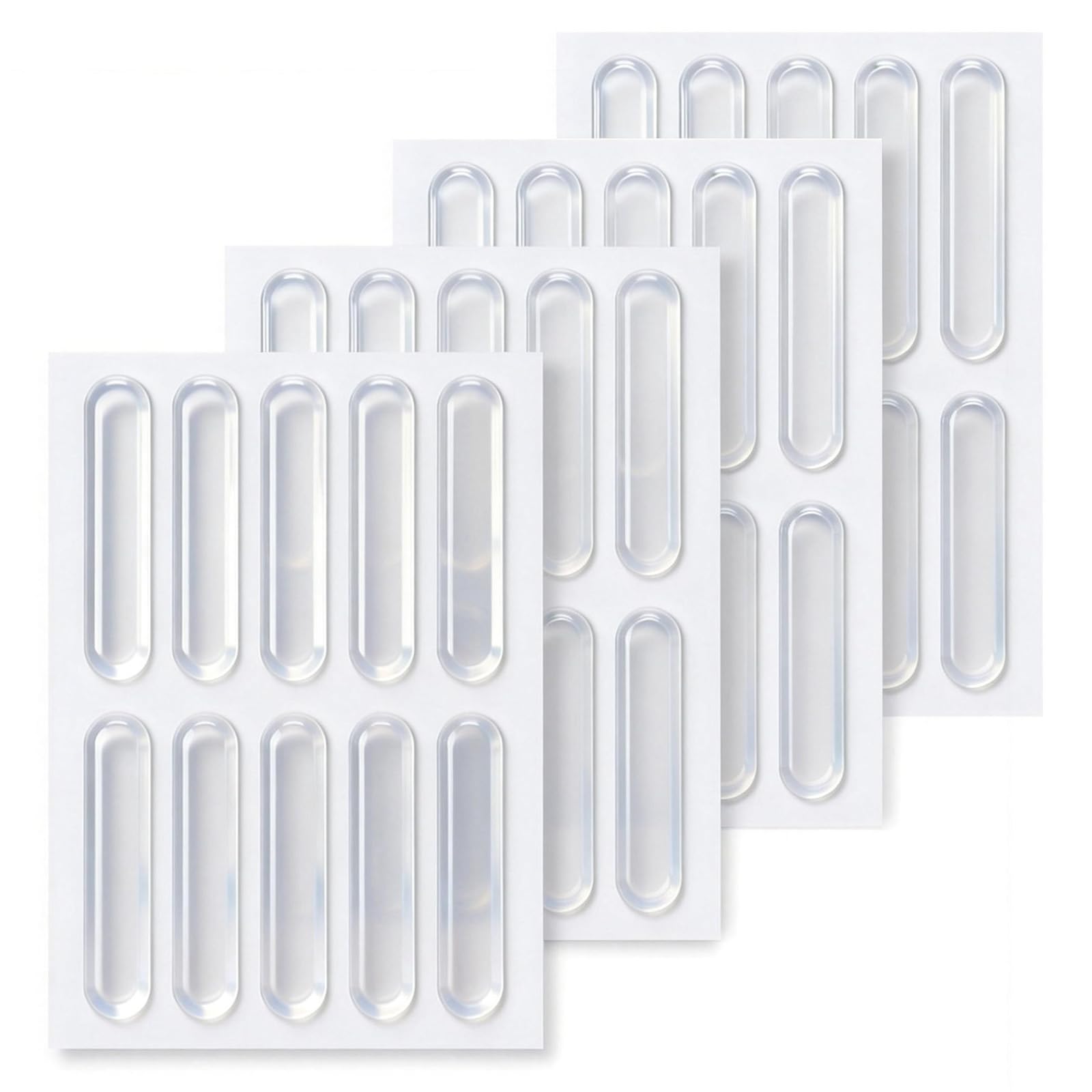 Terilamy Clear 40 Pcs Furniture Bumpers, Silicone Door & Cabinet Protectors 6.3Cm Adhesive Furniture Bumpers Strips Noise-Reducing Bumpers Pads For Protect Doors Shelves Drawers