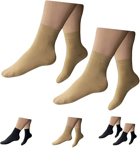 Miniatura 6 de HealthyNees - Tobillera de compresión con puntera cerrada de 15 a 20 mmHg, LXL, Beige