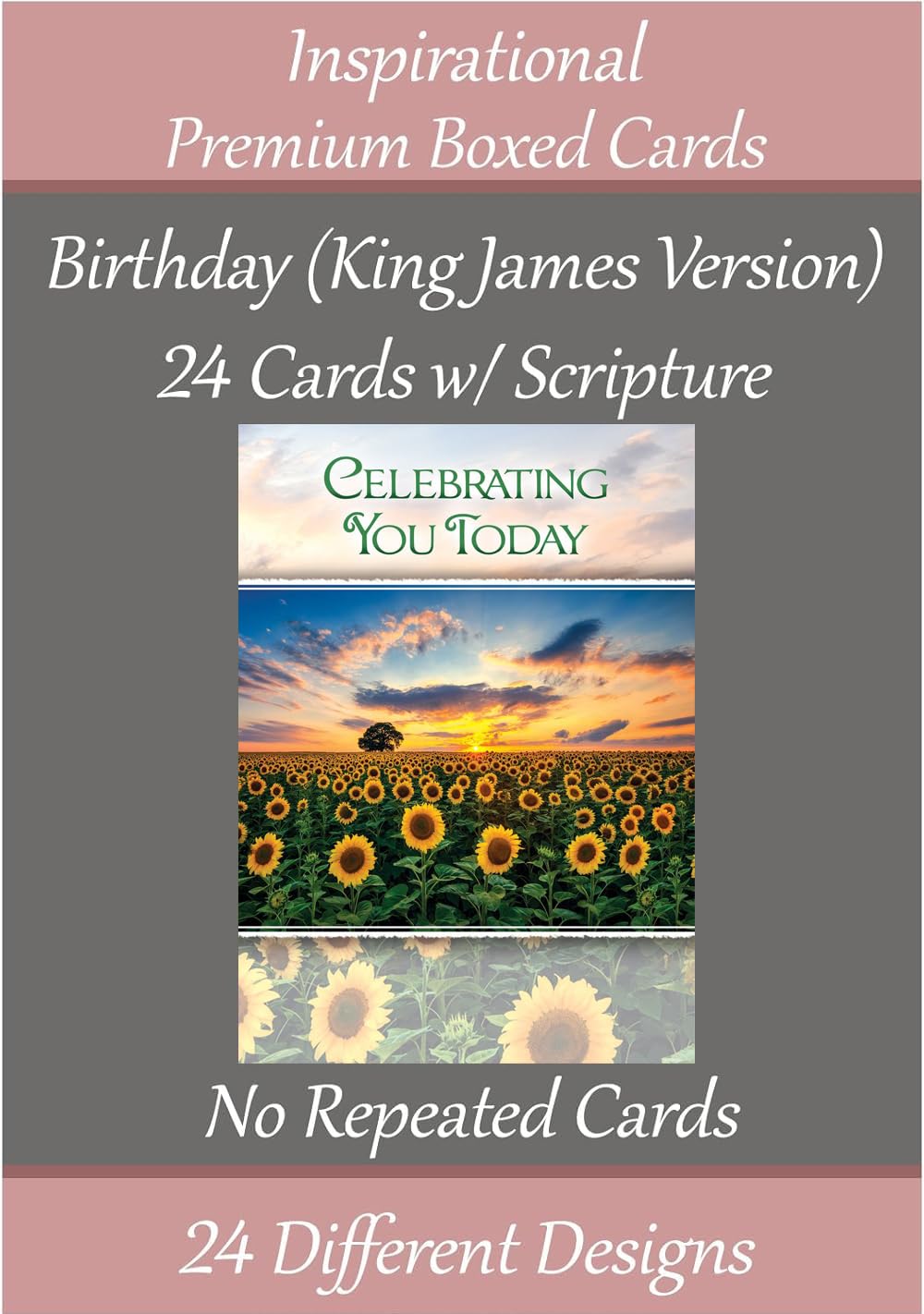 KJV Birthday (No Repeated Cards) 24 Design Christian/Religious Greeting Card #1 Assortment ~ King James Scripture in every card