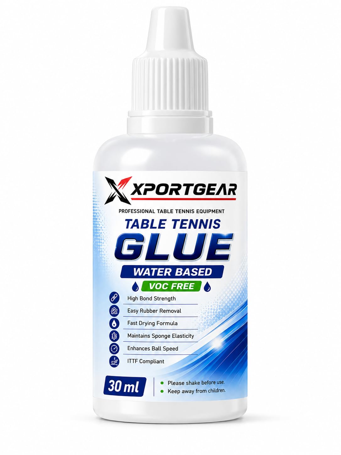 Table Tennis Glue, Water Based, VOC Free, Strong Grip, Fast Drying Formula, Easy Removal, with Free Sponge, ITTF Approved, 30 ml-image-16