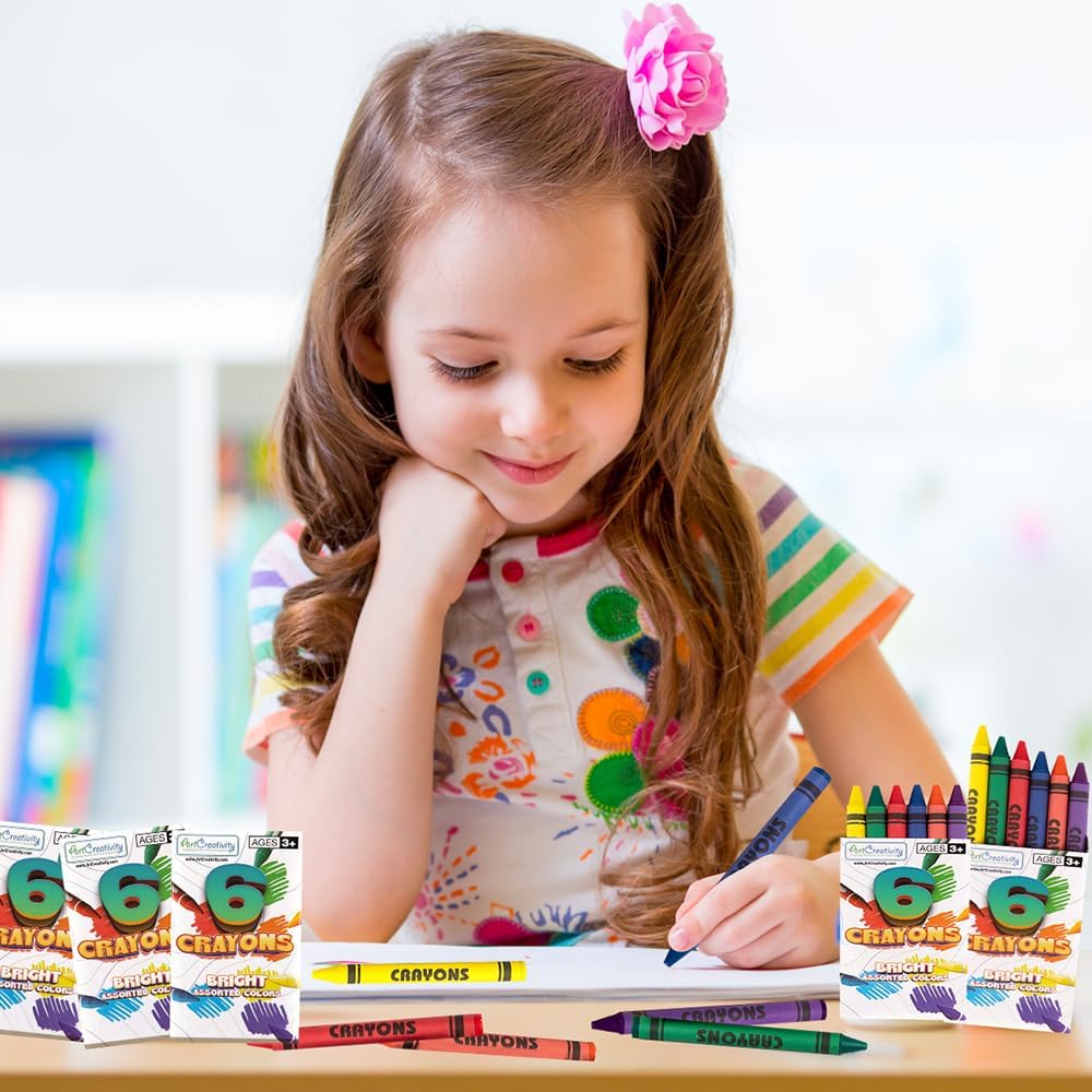 ArtCreativity Bulk Crayon Packs, 25 Sets of 6 Packs Total 150 Crayons Bulk Non-Toxic Individual Packs for Kids & Classroom Teachers, Easter Basket Stuffers, Crayons Party Favors for Toddlers - Image 7