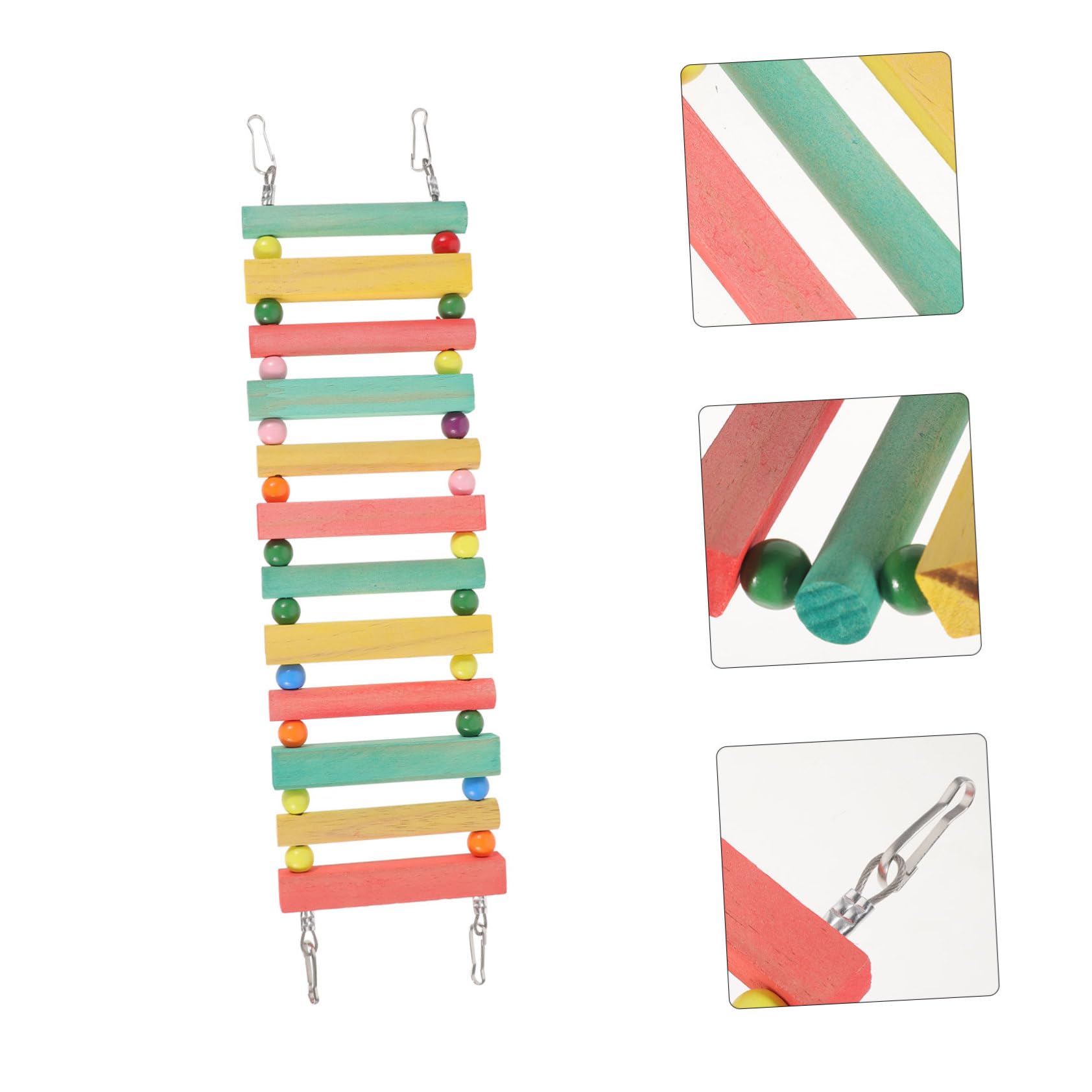 SUPVOX 3piezas Escalera De Madera Colorida para Aves Juguete para Periquitos y Loros para Ejercicio y Diversión Jaulas Accesorio Duradero y Atractivo para Mascotas Pequeñas