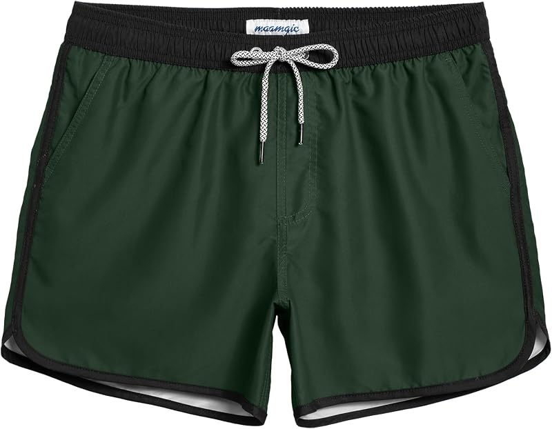 MaaMgic Bañador Hombre de Natación Secado Rápido Interior de Malla Pantalones Cortos d'Aire Vintage 80s 90s