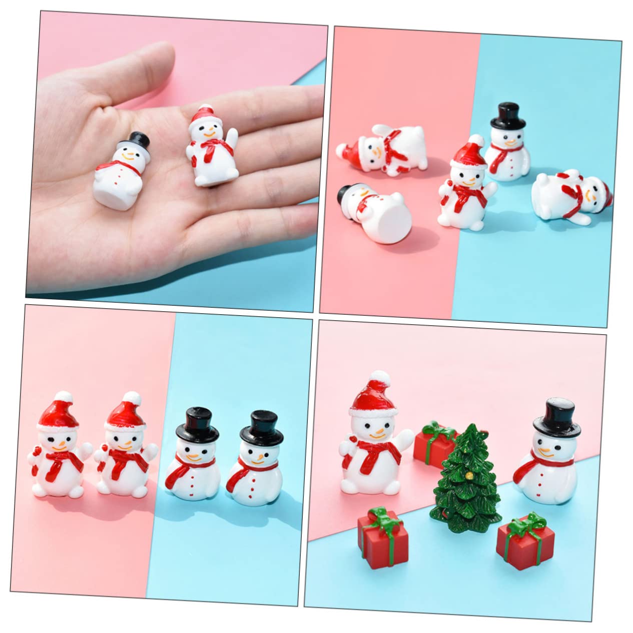 TOPBATHY 150 Piezas Mini muñeco de Nieve de muñecas Adornos de Navidad Mini muñecos de Nieve Christmas Tree Decorations manteles navideños Juguete Mini estatuilla de muñeco de Nieve