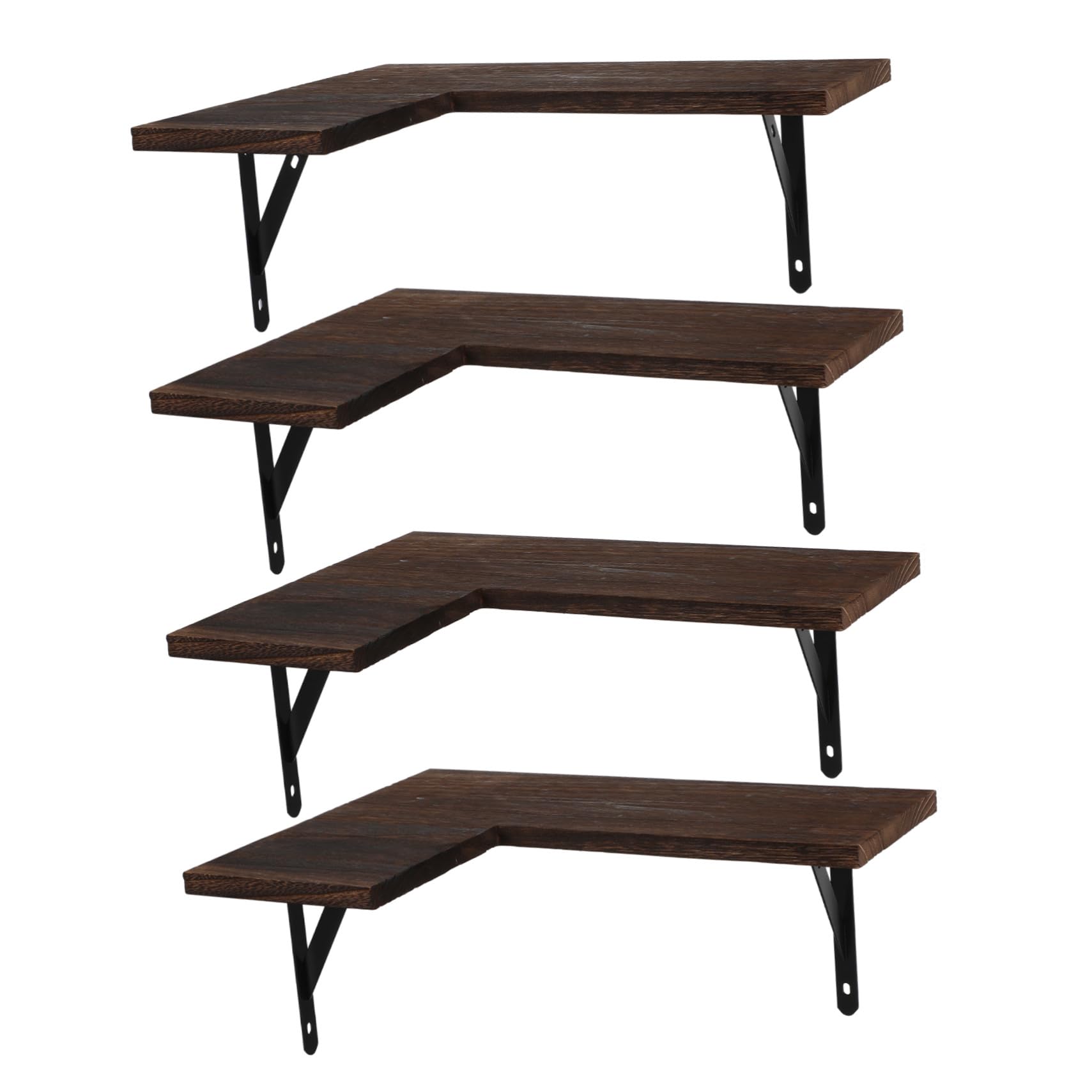 Étagère angle flottante bois MAGICLULU lot de 4 supports muraux de rangement design