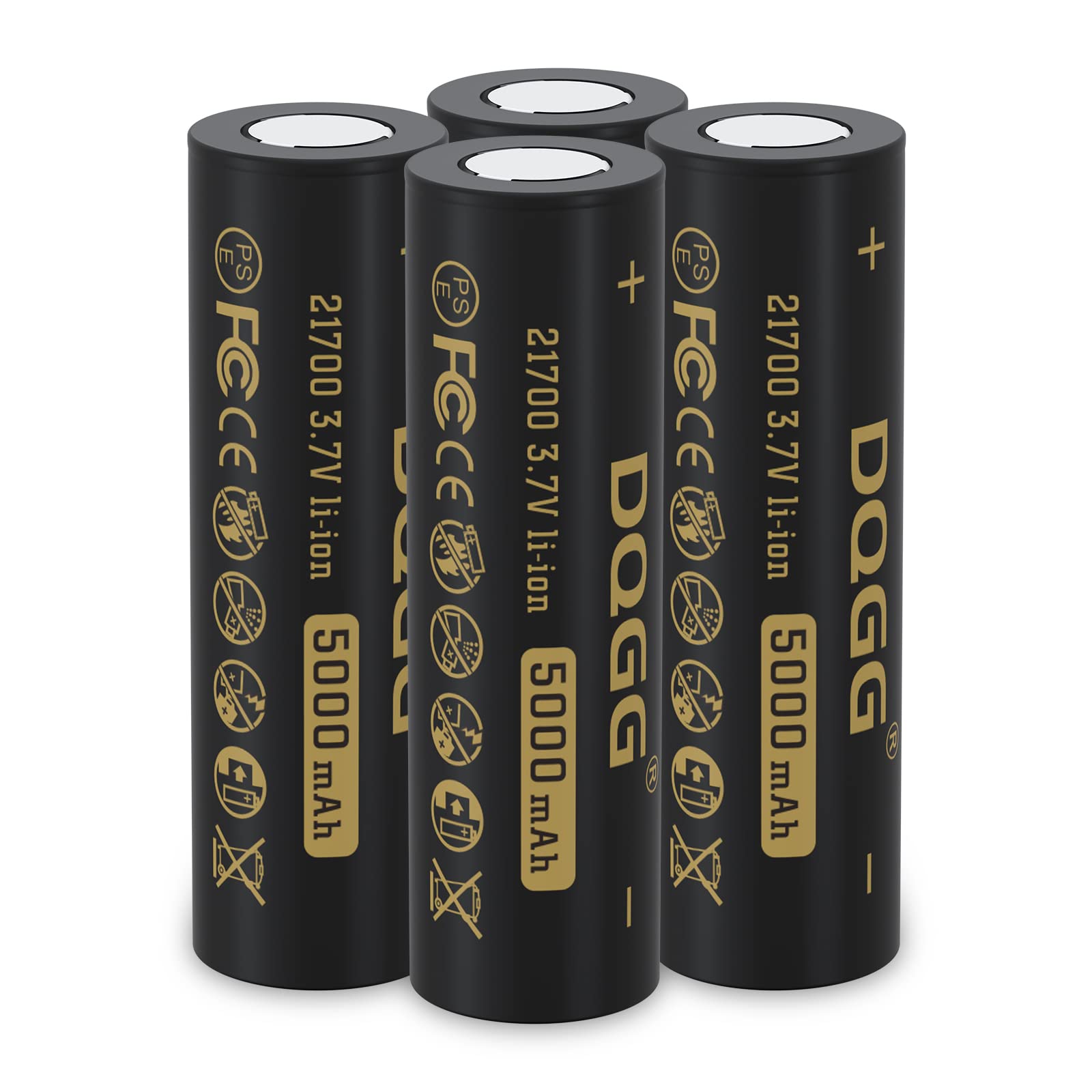 MLGBDC 4 Pack 21700 Battery 5000mAh High Capacity 3.7volt Flat Top Li-ion Battery 21700 Rechargeable Battery