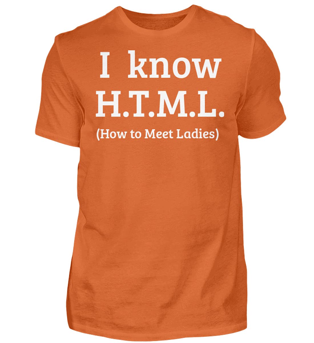T-Shirt Premium pour Homme Orange Large avec motif Humour Code PHP HTML - 3