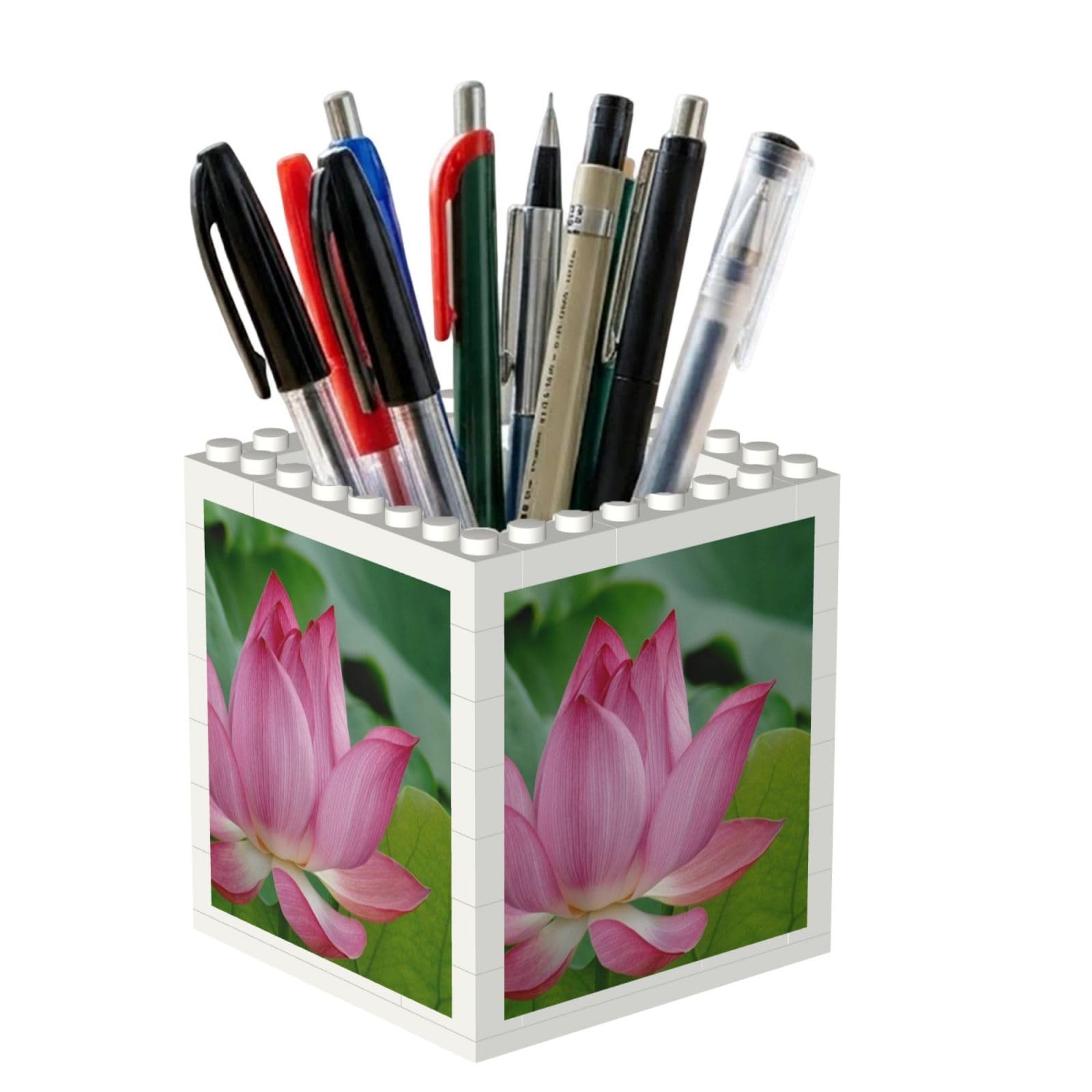 Poadnly Lotus, Pen Pot Pencil Holder for Office Home School, Compact Desk Organiser for Office Stationery