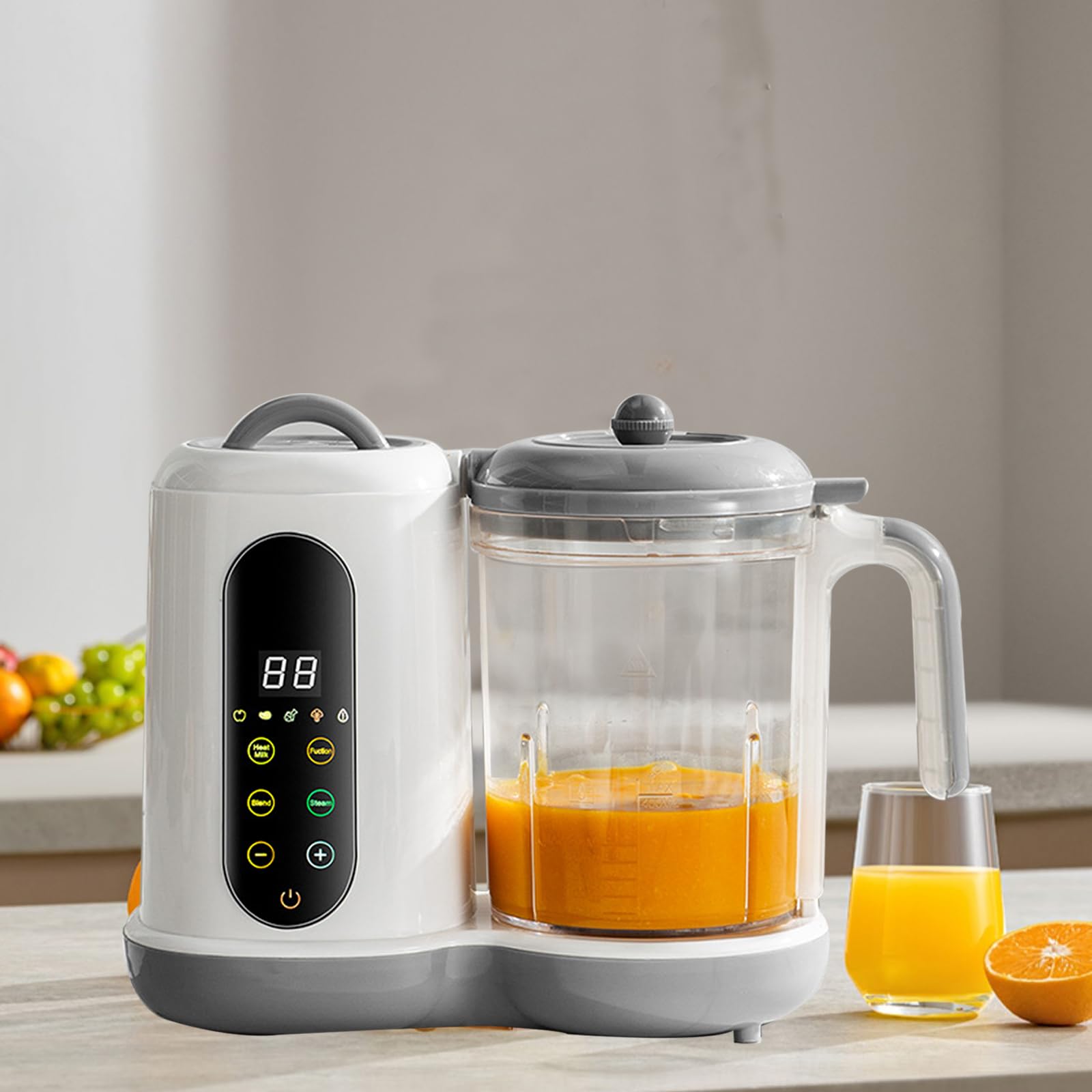 Préparateur D'aliments Pour Bébé, Robot Cuiseur Mixeur Pour Bébés Avec Cuisson à La Vapeur, Mélange Et Chauffage, Cuiseur Mixeur Multifonctions Avec 4 Préréglages De Cuisson