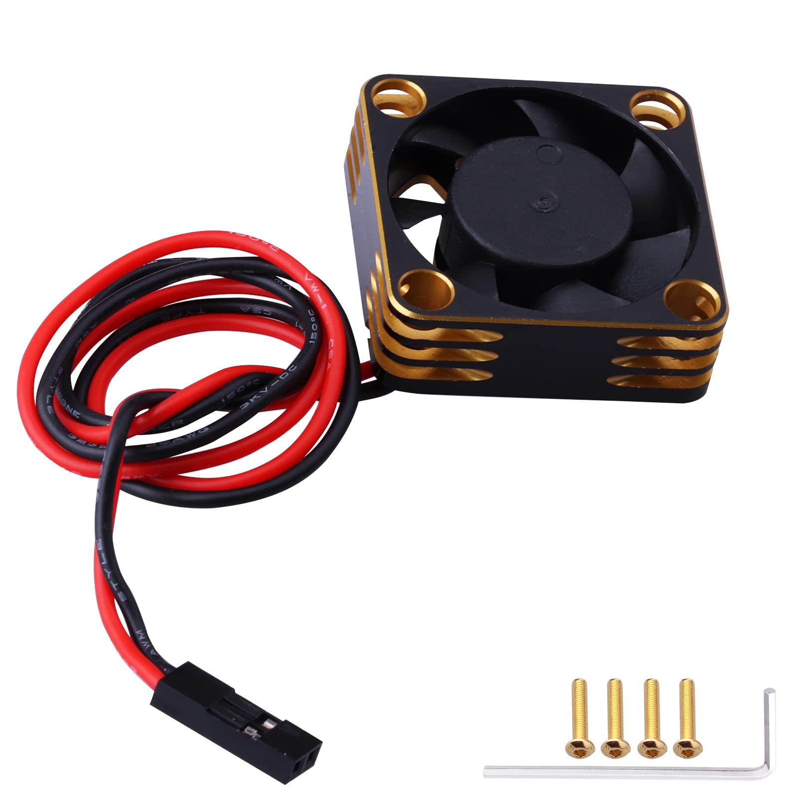 CrazyHobby 30mm RC Cooling Fan & Heatsink Combo For 540/550 Motors & ESC (Black/Gold) - View #10