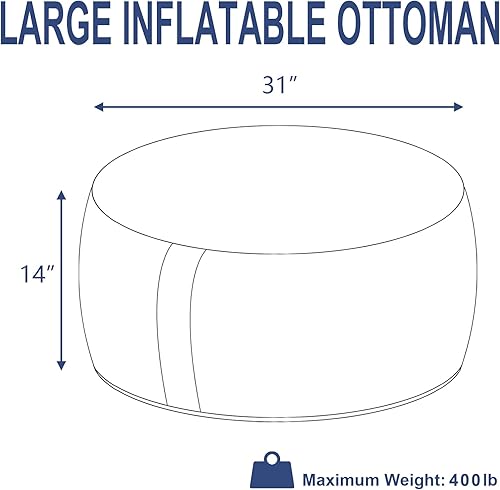 Miniatura 2 de Taburete inflable para exteriores, taburete portátil para todo tipo de clima, taburete de muebles para el hogar, jardín, playa, 31 pulgadas de