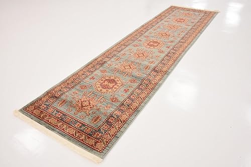 Miniatura 2 de Unique Loom Sahand Collection - Alfombra de área Shapur (2' 7" x 10', color azul claromarrón claro)