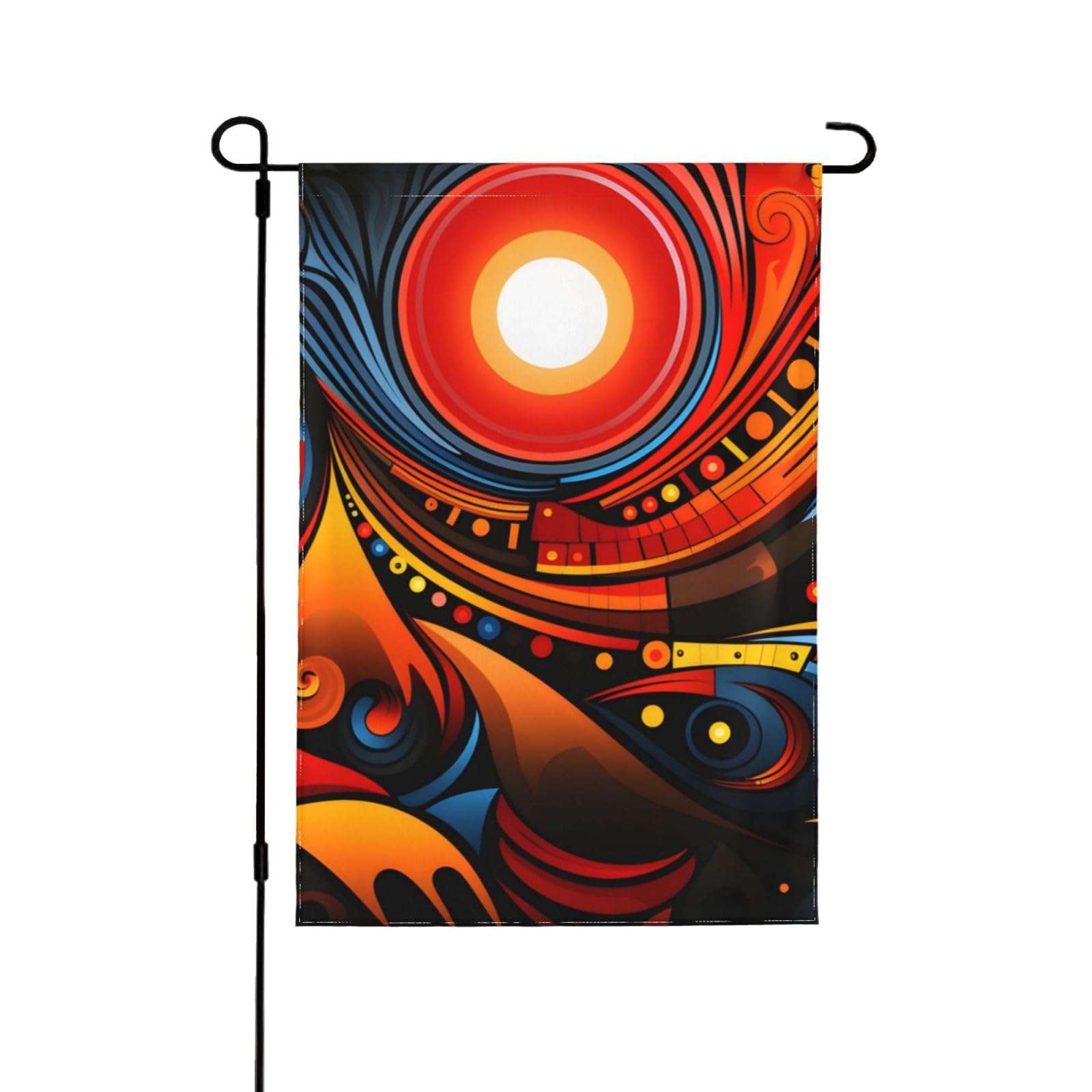 Drapeau de jardin abstrait soleil 71x101 cm double face pour décoration extérieure - 8