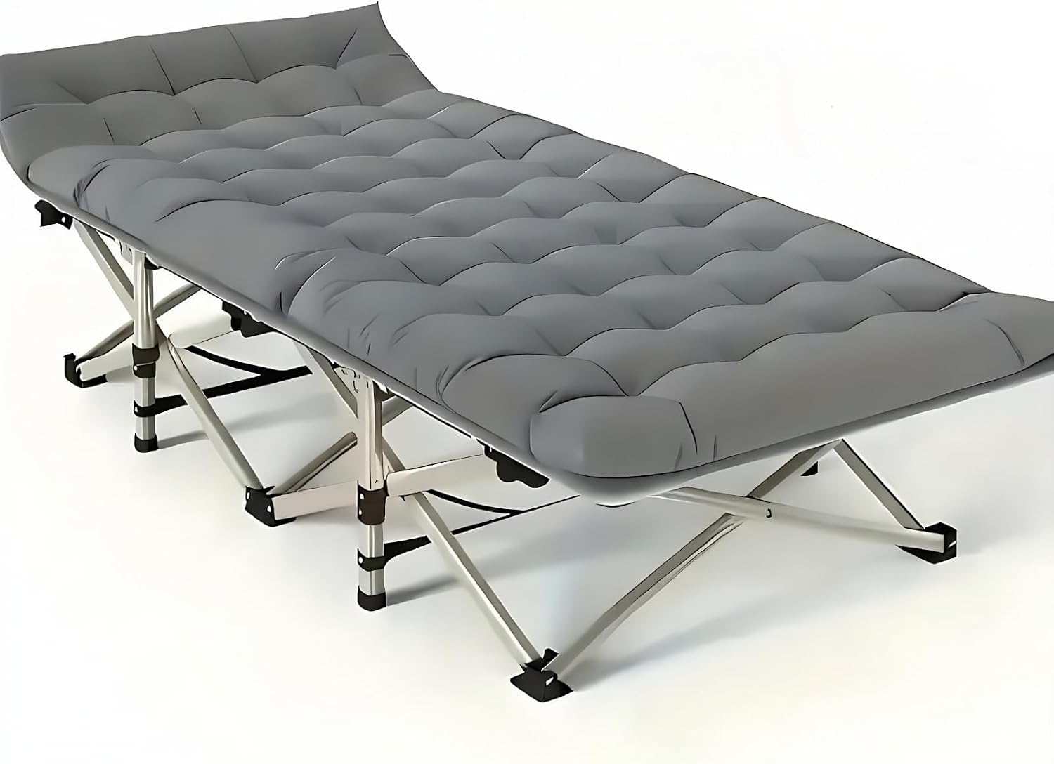 75 Inch Folding Camping Cot, 600 Lbs Capacity Heavy Duty Camping Cot, Flip Mattress Portable with Carry Bag Folding Camping Cot with Mattress Easy to Set Up Nap Office Indoor Vacation