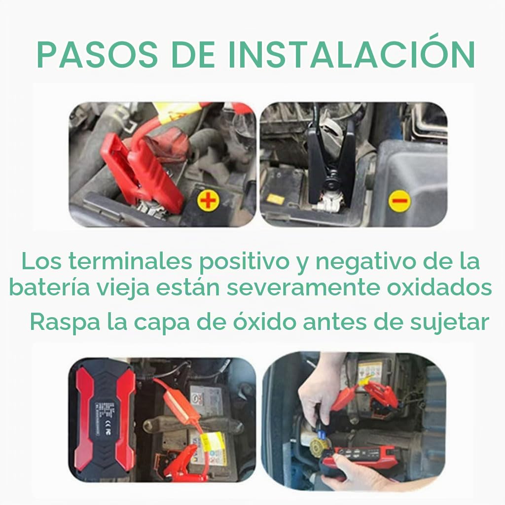 Arrancador de batería de Coche para Toyota CHR 2018-2025, 12V 28000mAh Arrancador de Coches Pinzas Bateria Booster Bateria Accesorio