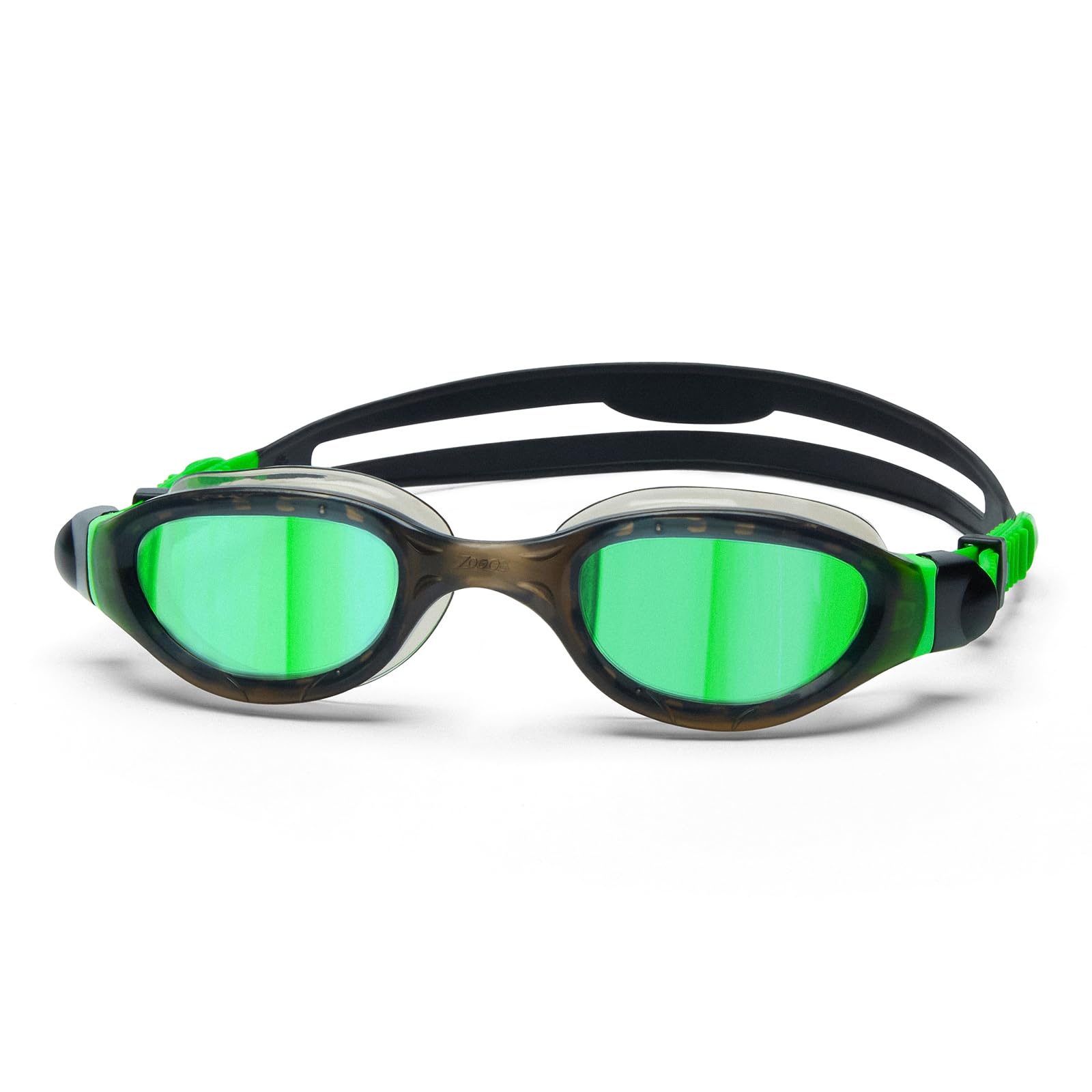 Zoggs Phantom 2.0 Junior Titanium Black Green Mirrored Green