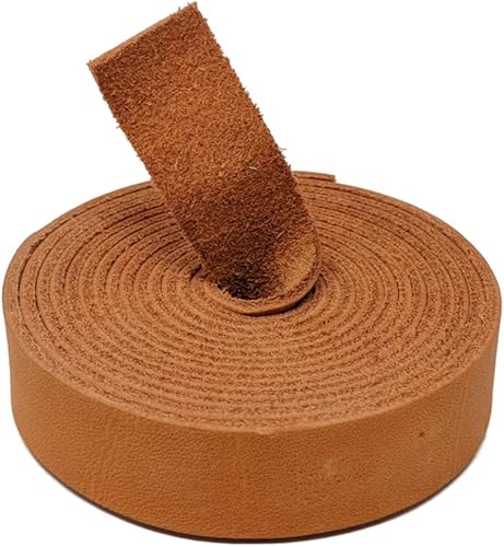 Miniatura 3 de TOFL Correa de cuero genuino de grano superior  72 pulgadas de largo  78 pulgadas de ancho  18 pulgadas de grosor (7-8 onzas), Naranja