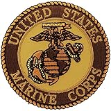 Officially Licensed United States Marine Corps USMC Seal Logo Patch, with Iron-On Adhesive (Desert/Sand)